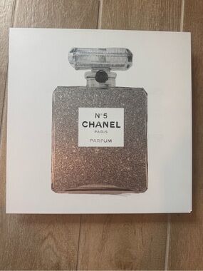 Oliver Gal Chanel No. 5 Glitter Bottle Art - Rose Gold and Silver